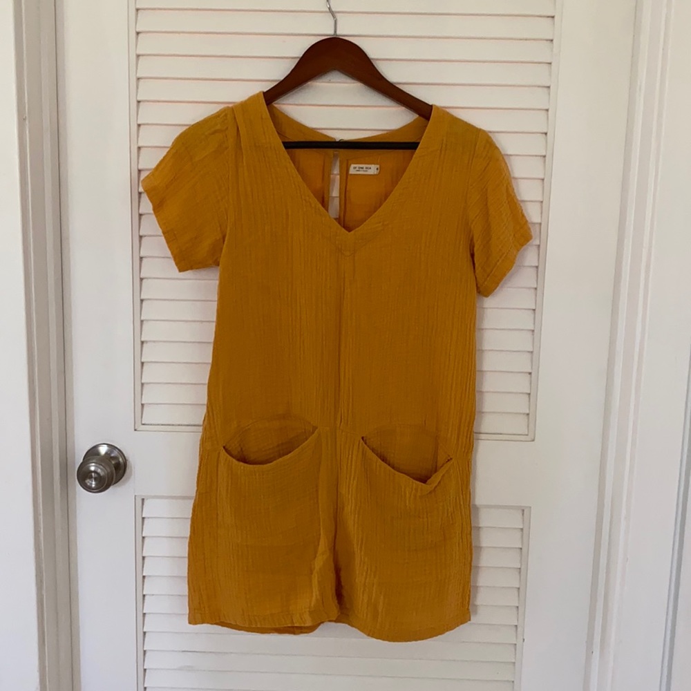 Mustard muslin romper